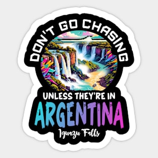 Funny Argentina Iguazu Falls Waterfall Pun Psychedelic Art Sticker